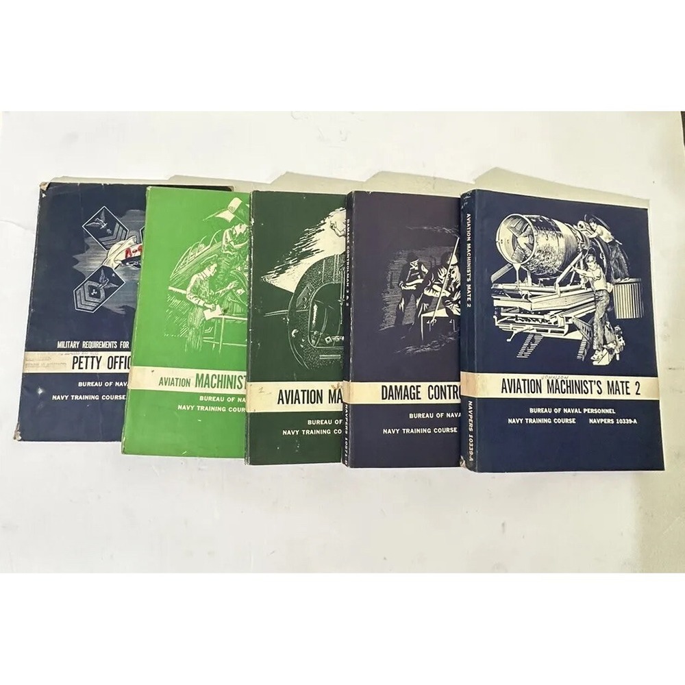 vintage Navy Aviation Machinist's Books Damage training manual‎ 1960's Lot Of 5